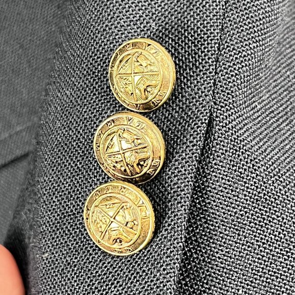 Egon Von Furstenberg 100% Wool Mens Gold Button Navy Blazer Sz 40R (READ) - Picture 5 of 5